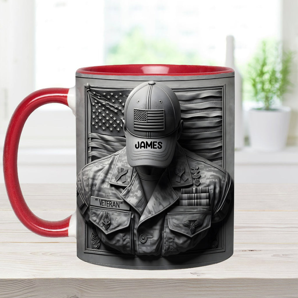 Proud Veteran - Personalized Veteran Accent Mug