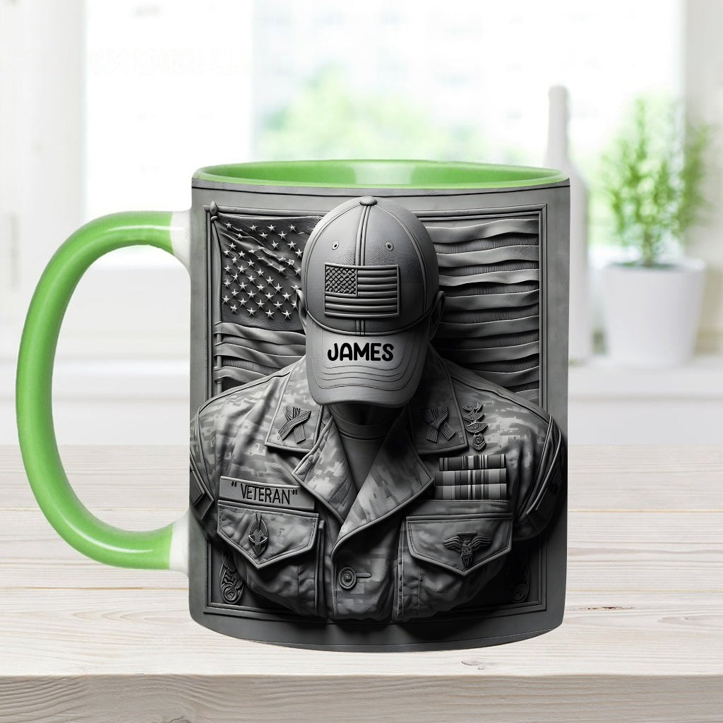 Proud Veteran - Personalized Veteran Accent Mug