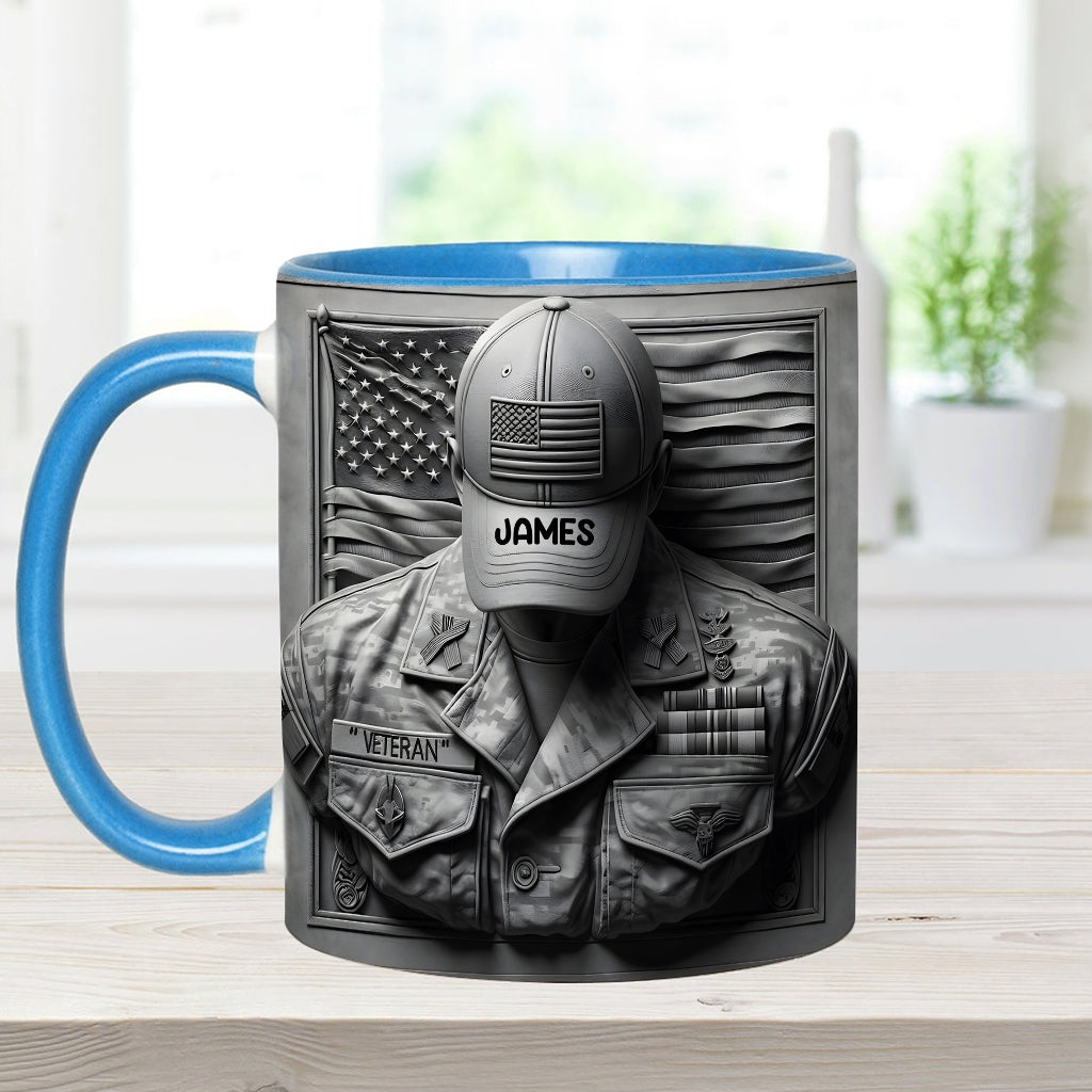 Proud Veteran - Personalized Veteran Accent Mug