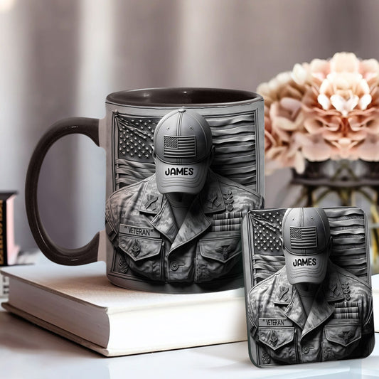 Proud Veteran - Personalized Veteran Accent Mug