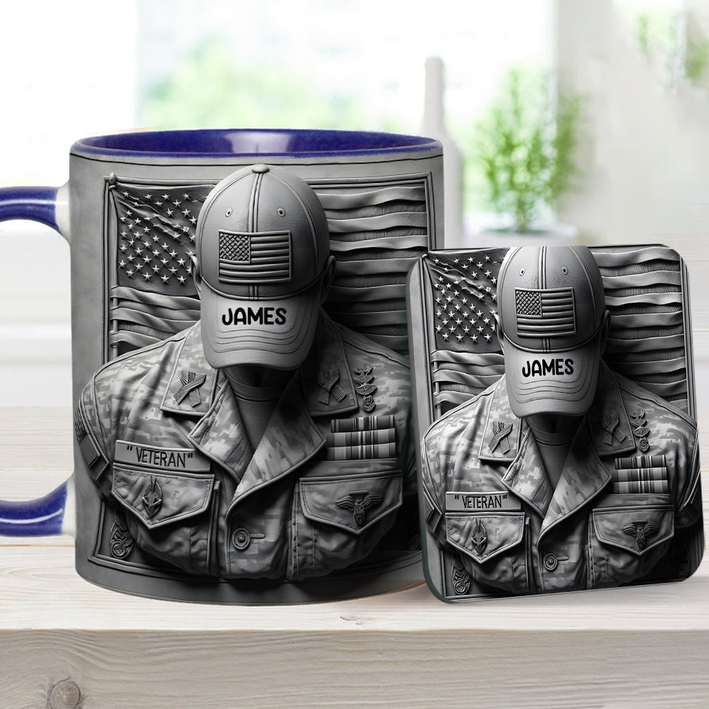 Proud Veteran - Personalized Veteran Accent Mug