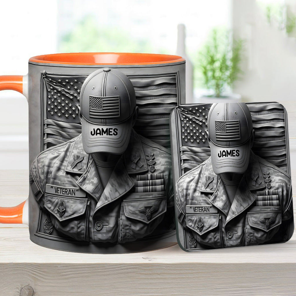 Proud Veteran - Personalized Veteran Accent Mug