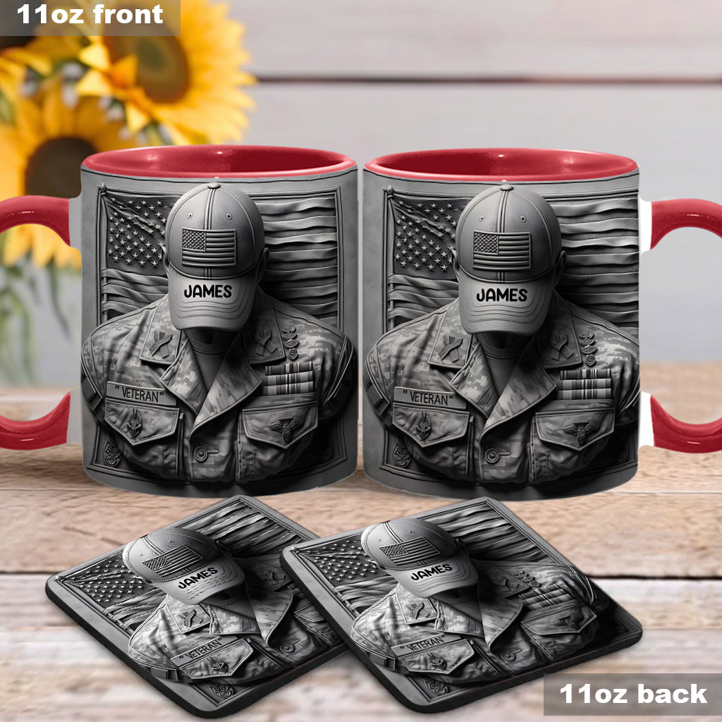 Proud Veteran - Personalized Veteran Accent Mug