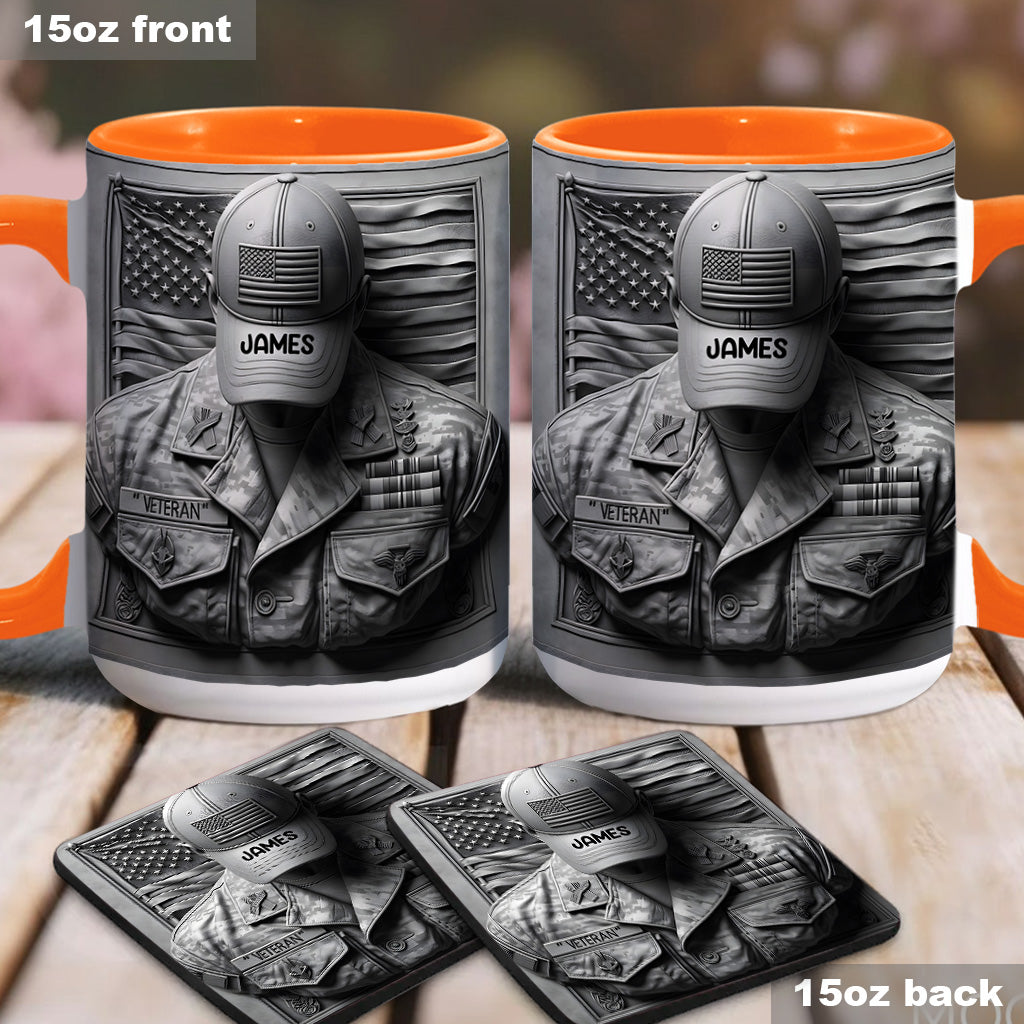 Proud Veteran - Personalized Veteran Accent Mug
