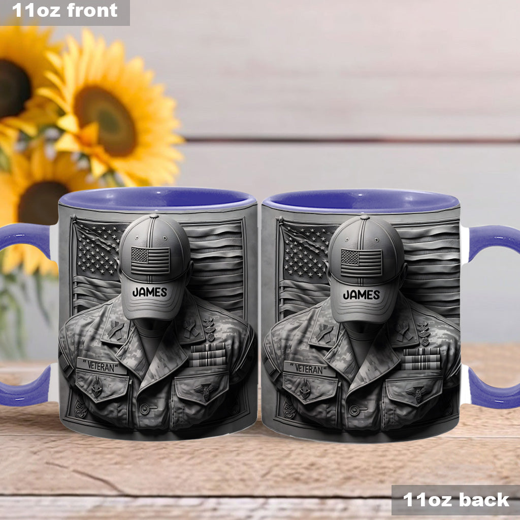 Proud Veteran - Personalized Veteran Accent Mug