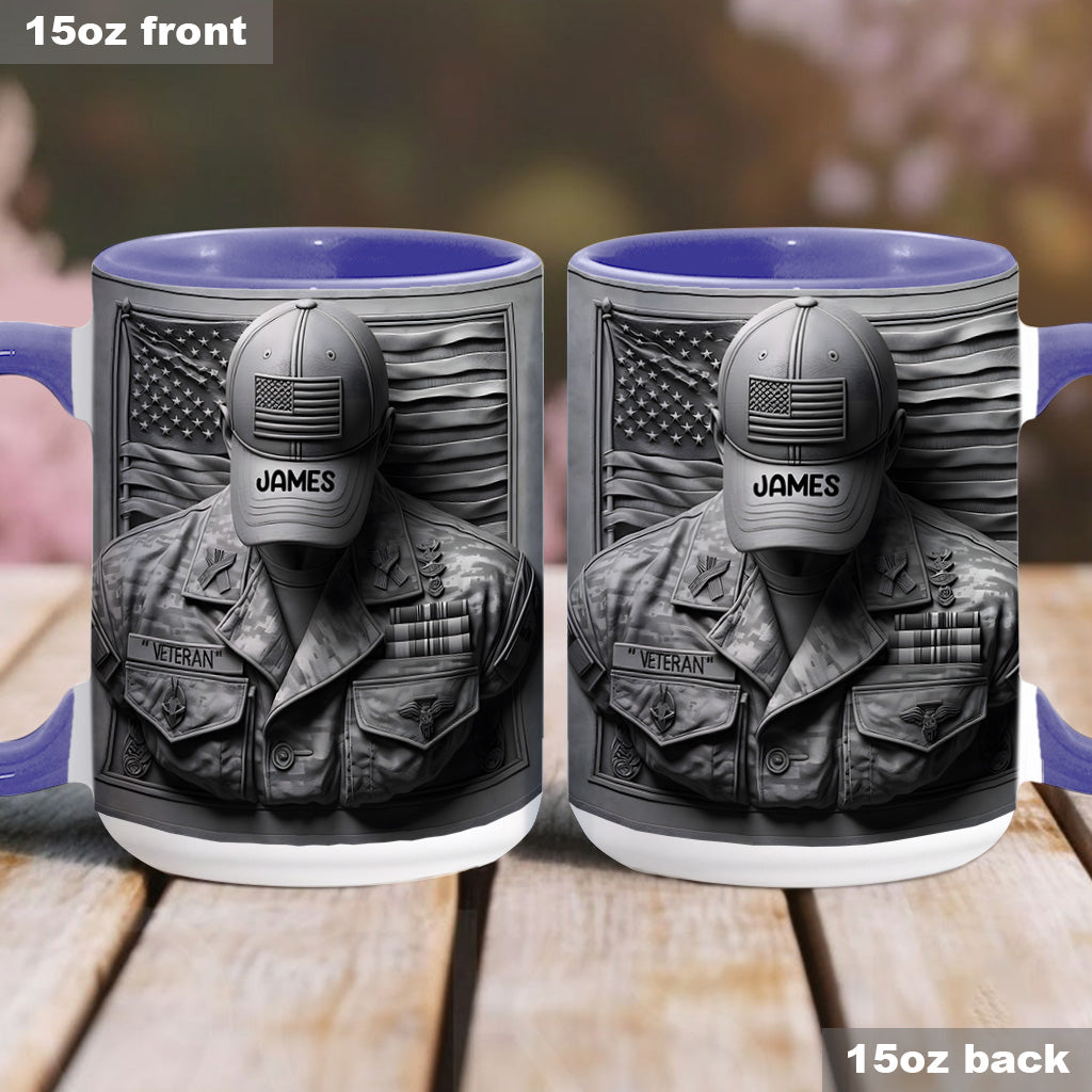 Proud Veteran - Personalized Veteran Accent Mug