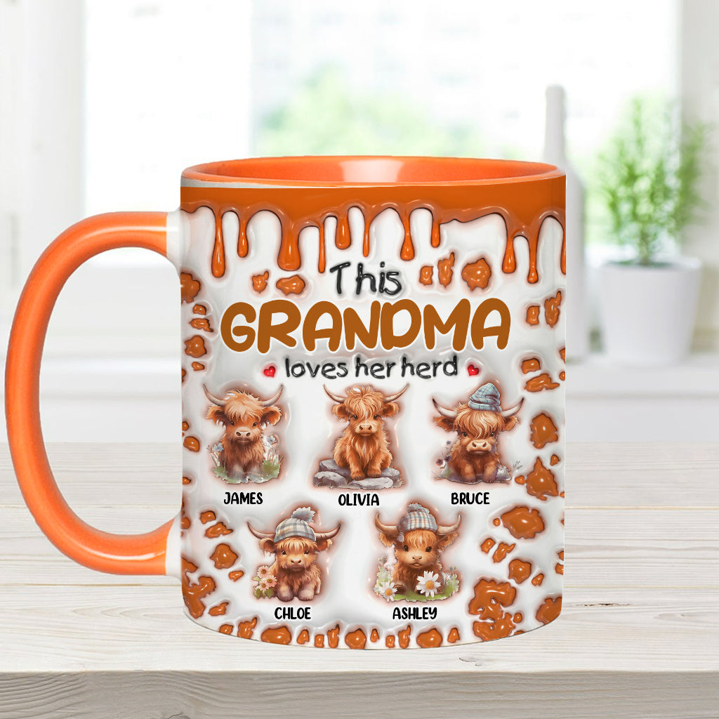 This Grandma Loves Her Herd - Personalized Grandma Accent Mug