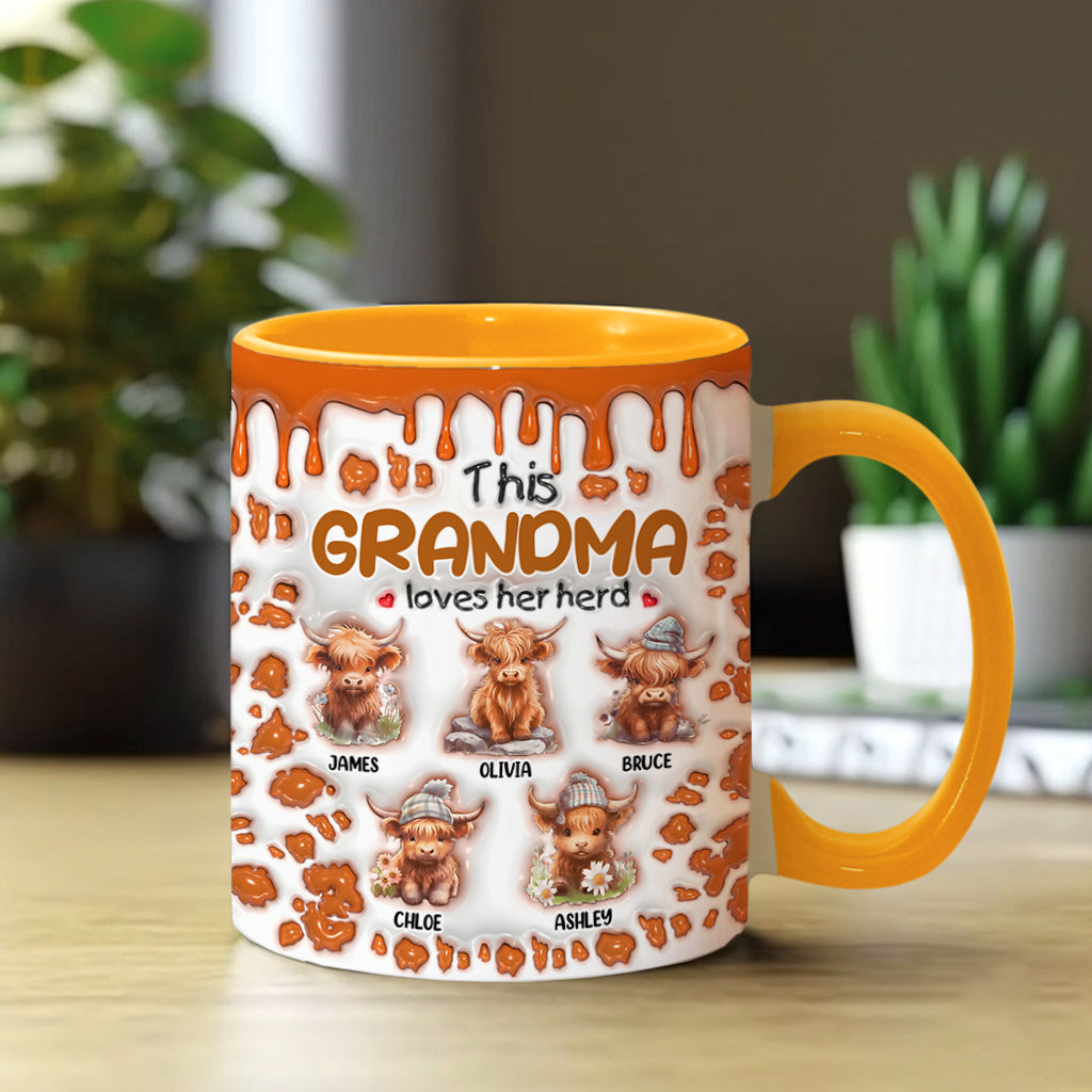 This Grandma Loves Her Herd - Personalized Grandma Accent Mug