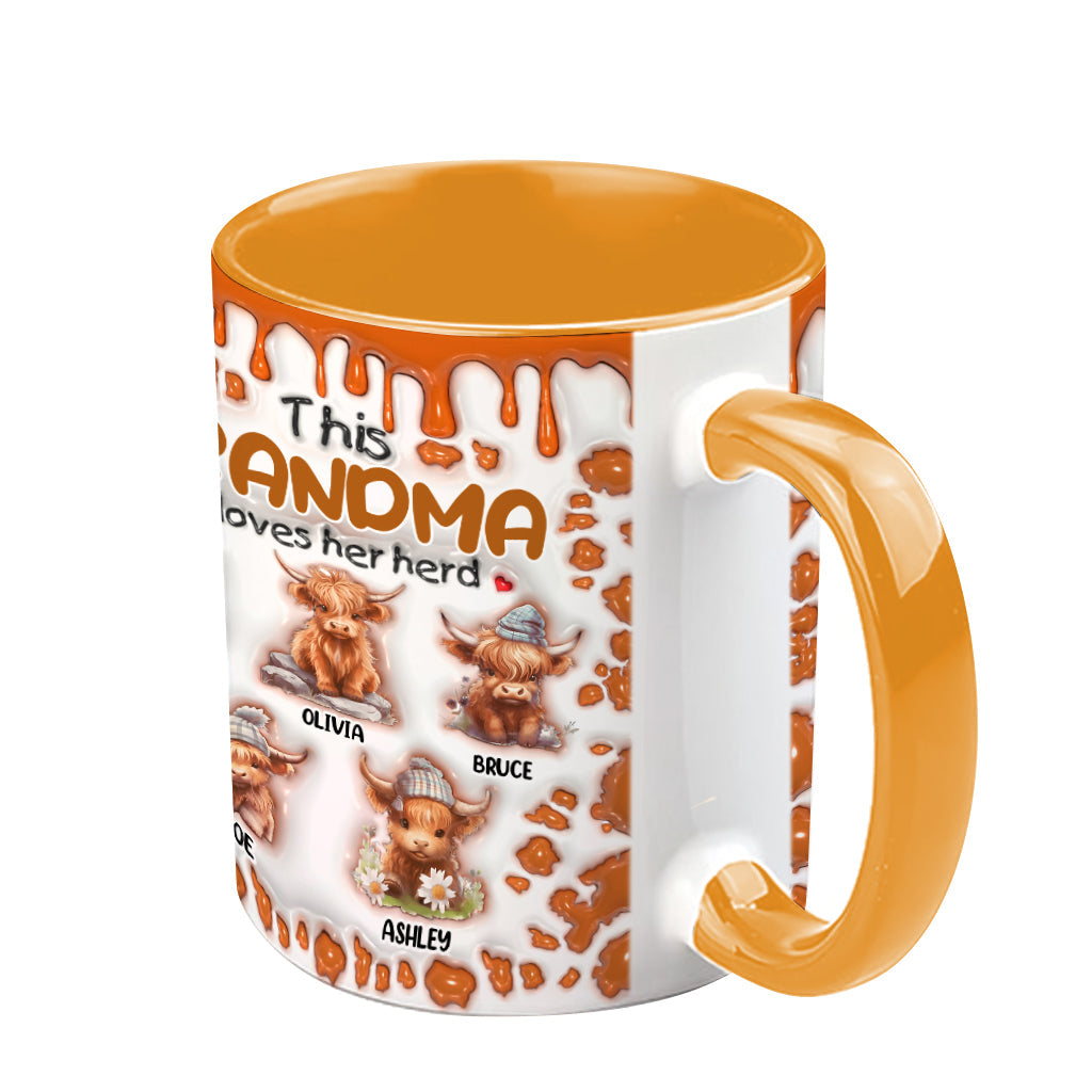 This Grandma Loves Her Herd - Personalized Grandma Accent Mug