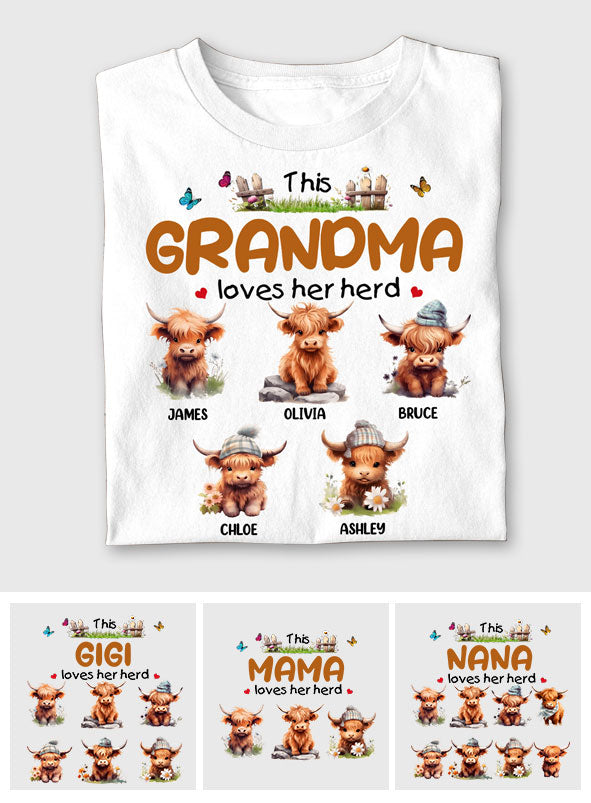 This Grandma Loves Her Herd - Personalized Grandma T-shirt And Hoodie