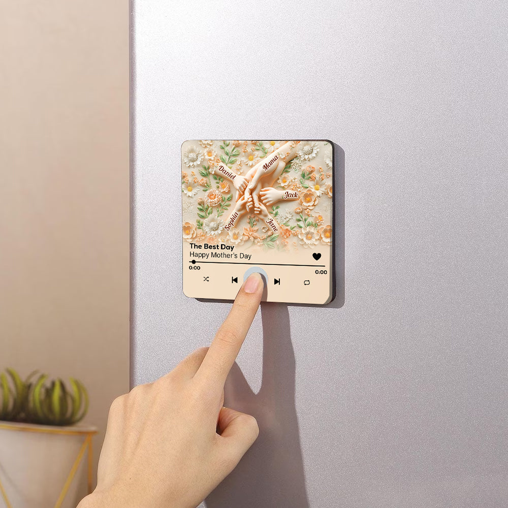 Holding Mom's Hand - Personalized Mother Music Fridge Magnet