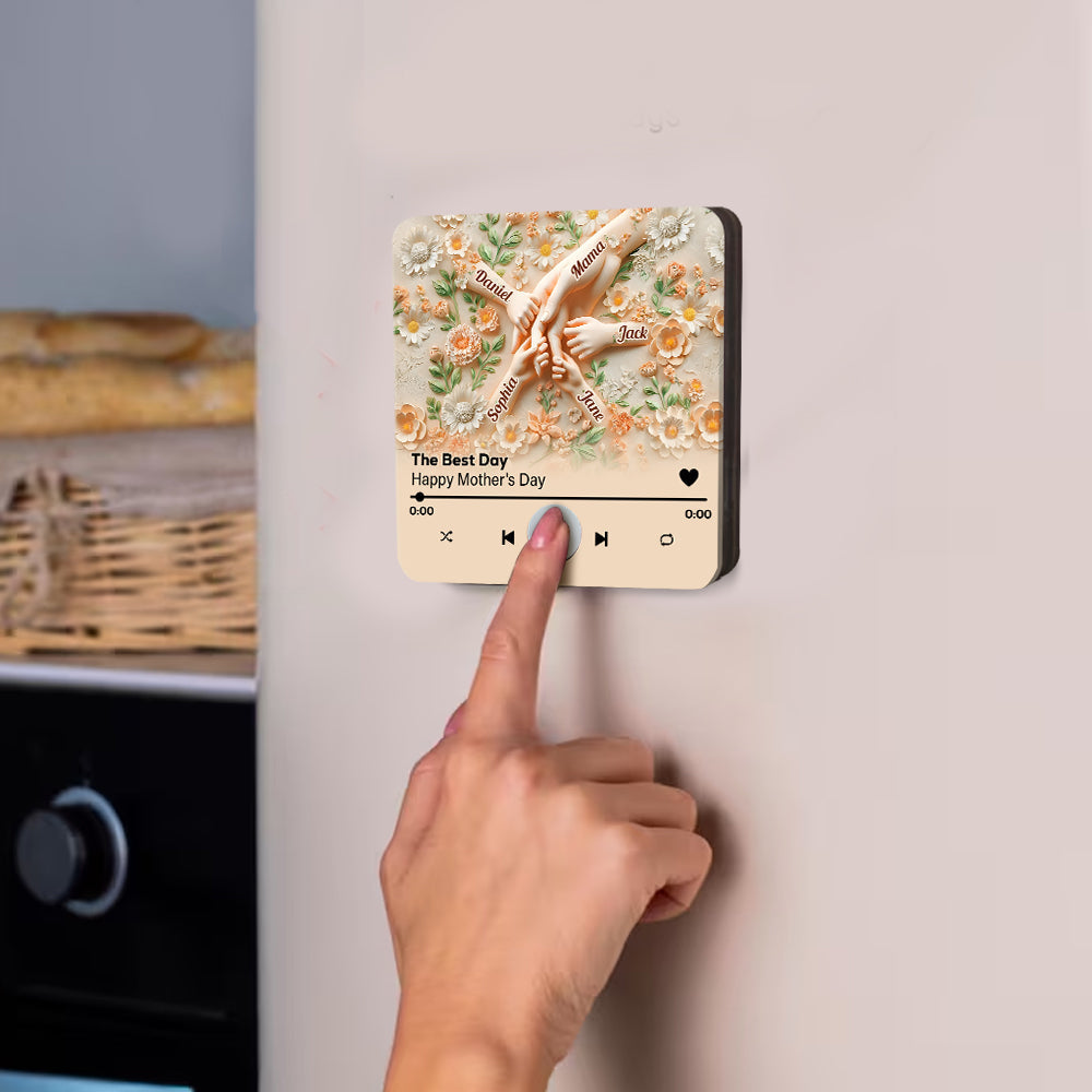 Holding Mom's Hand - Personalized Mother Music Fridge Magnet