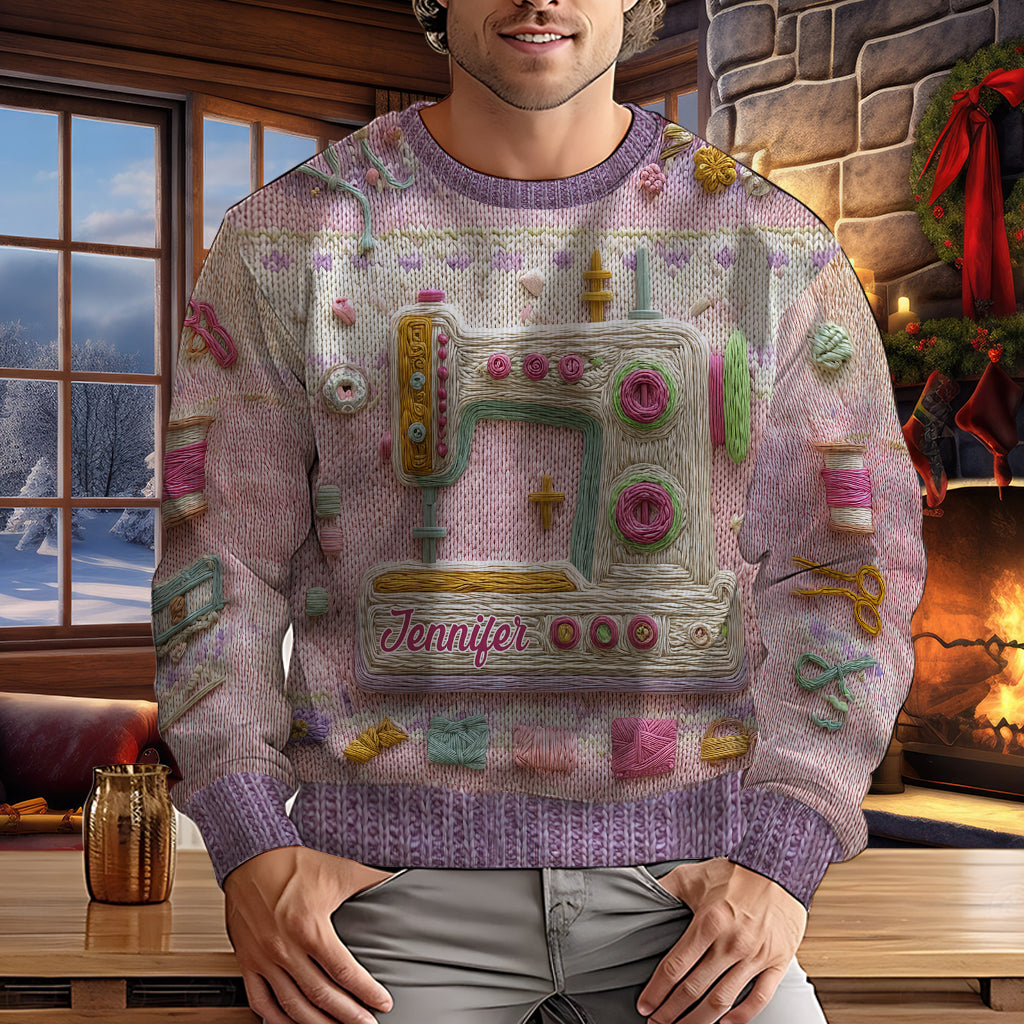 Sewing Is My Love - Personalized Sewing Ugly Sweater