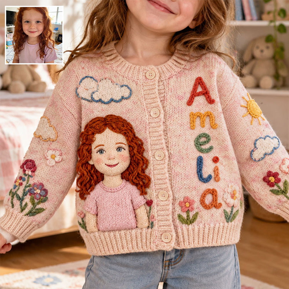 My Name, My Little World - Personalized Kid Cardigan Sweater