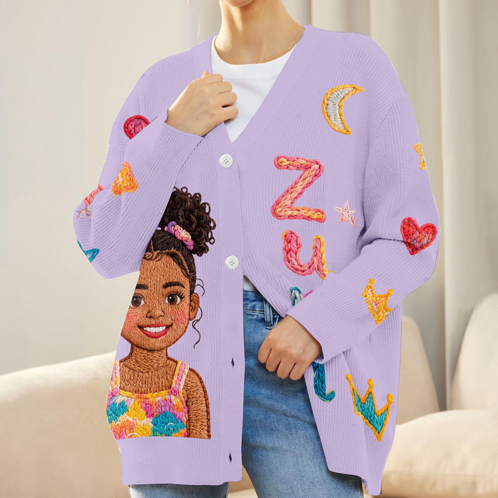 My Name, My Little World - Personalized Kid Cardigan Sweater