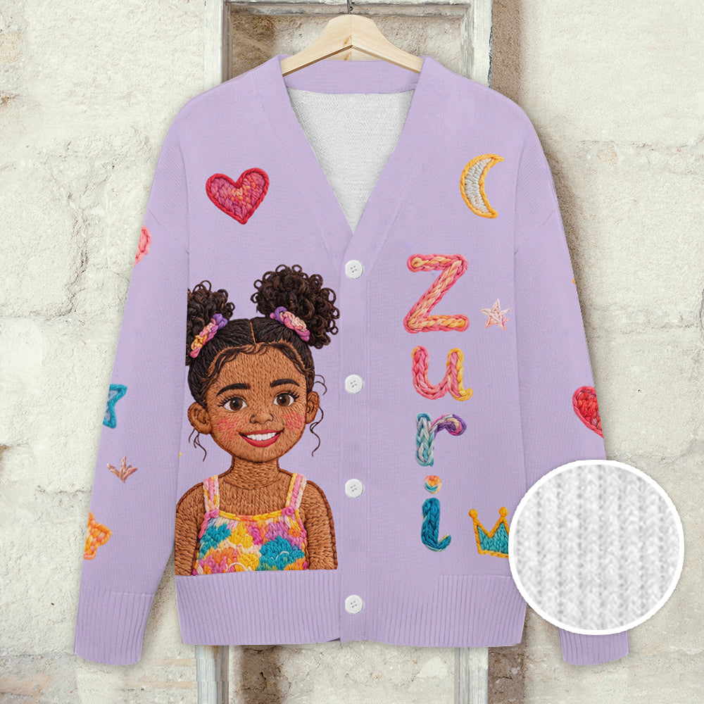 My Name, My Little World - Personalized Kid Cardigan Sweater