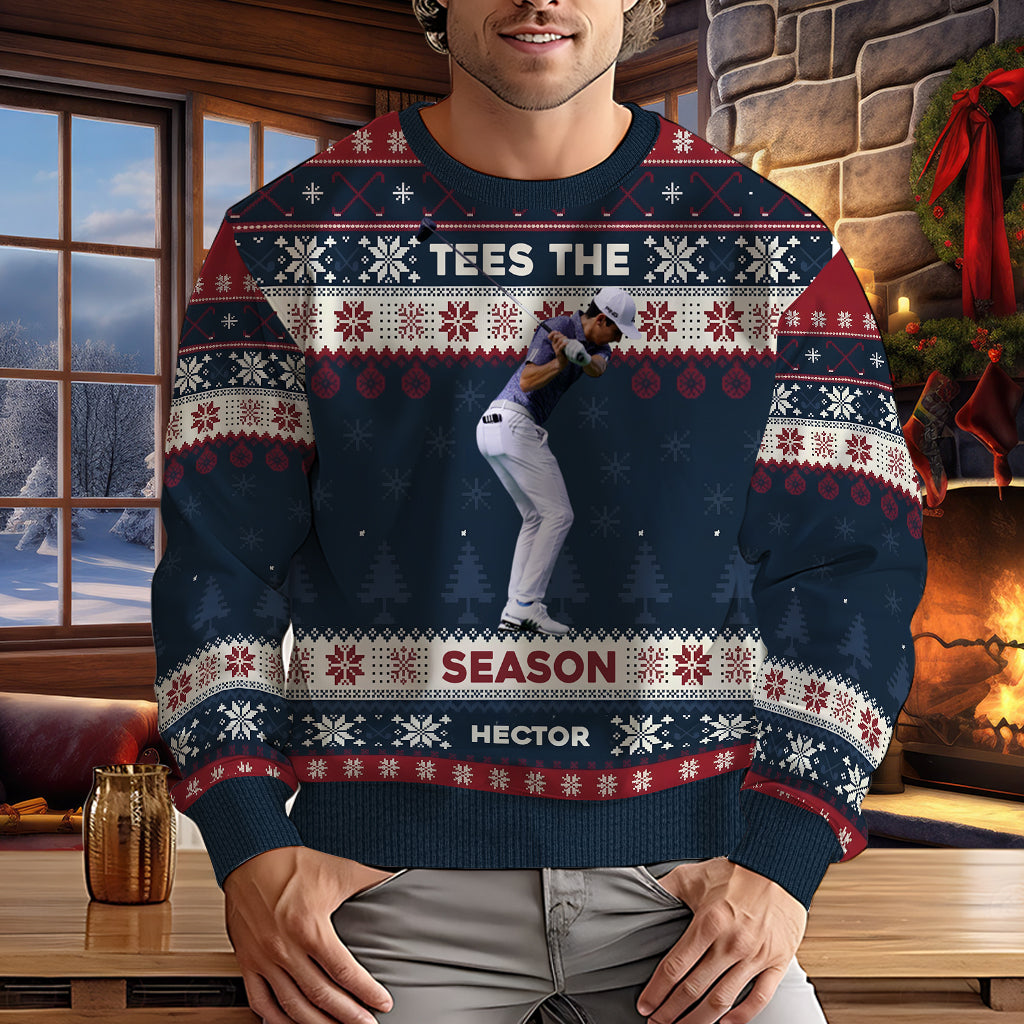Christmas Golf - Personalized Golf Ugly Sweater