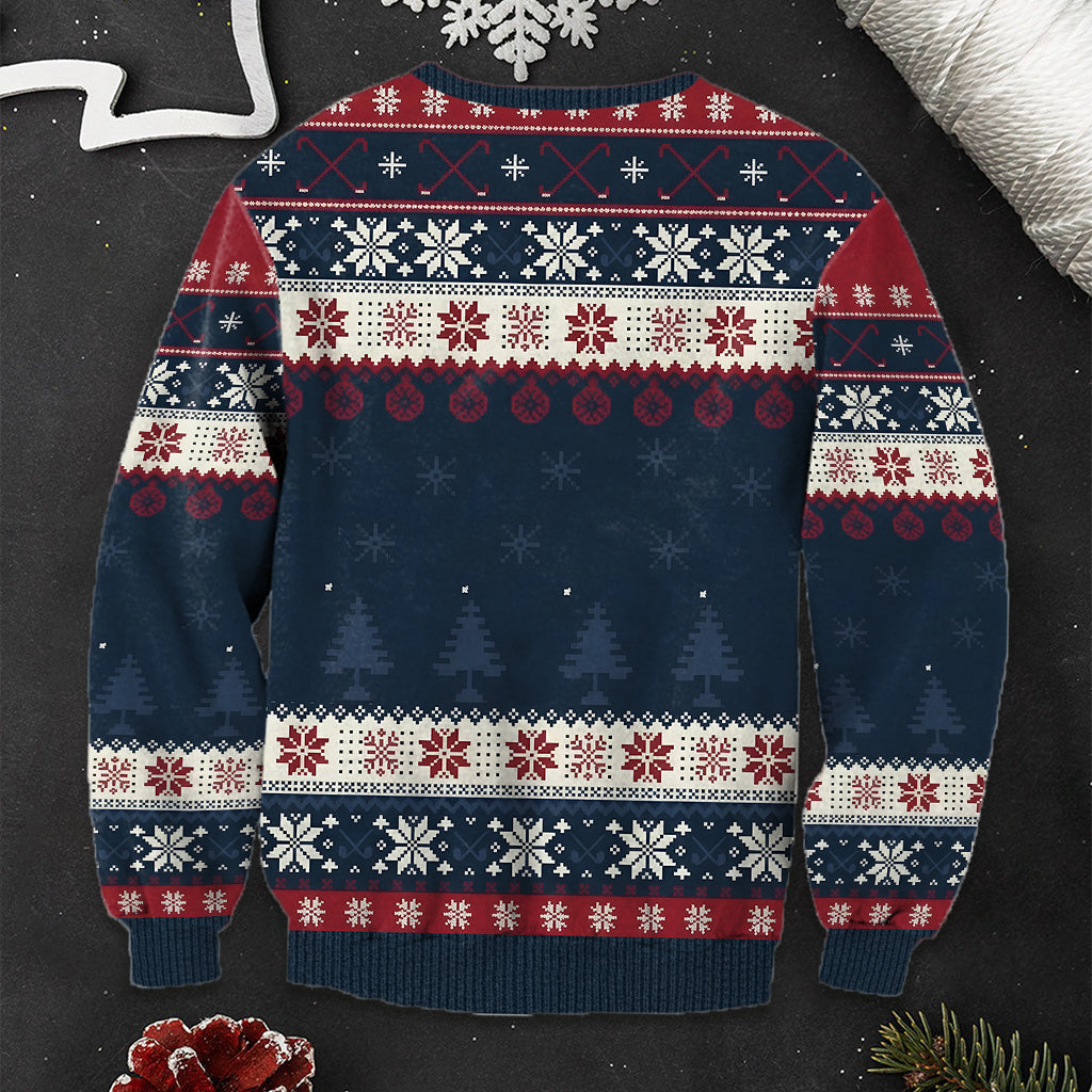 Christmas Golf - Personalized Golf Ugly Sweater