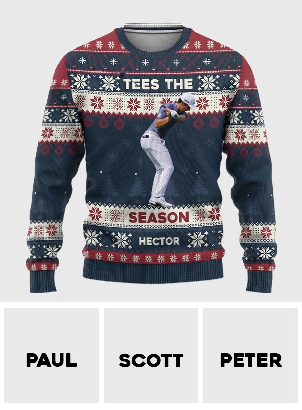 Christmas Golf - Personalized Golf Ugly Sweater