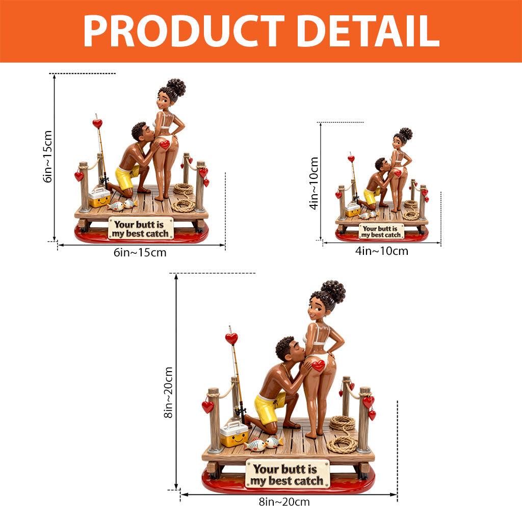 Naughty Couple Fishing - Personalized Fishing Custom Shaped Acrylic Plaque