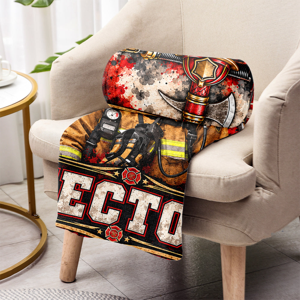 Faith & Courage - Personalized Firefighter Blanket
