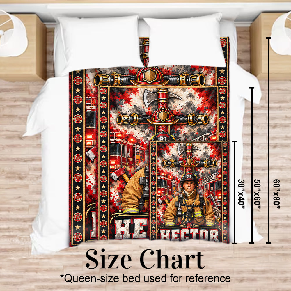 Faith & Courage - Personalized Firefighter Blanket