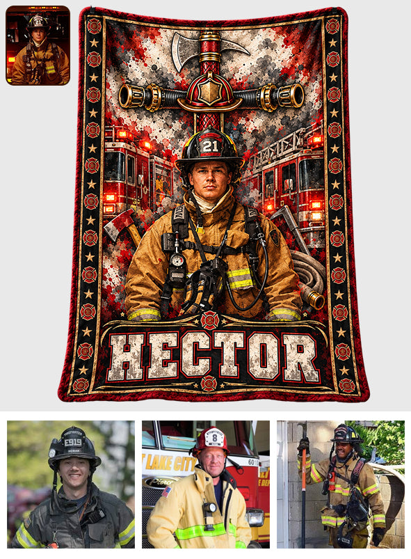Faith & Courage - Personalized Firefighter Blanket