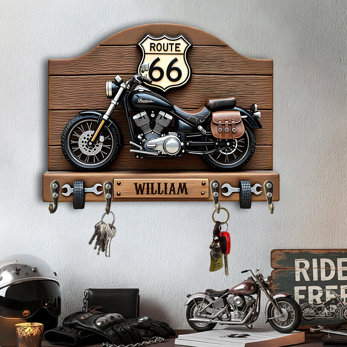 Motorcycle - Personalized Biker Custom Shaped Hanging Rack