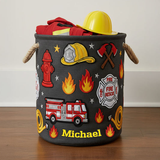 Smoke Fades, Courage Stays - Personalized Firefighter Storage Basket