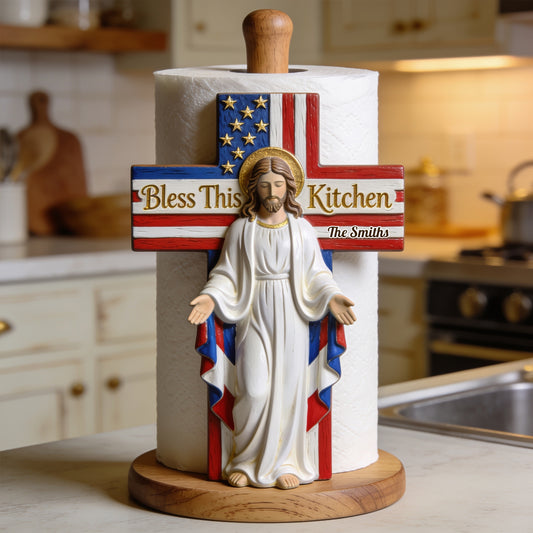 Bless This Kitchen - Personalized Christian Paper Towel Stand