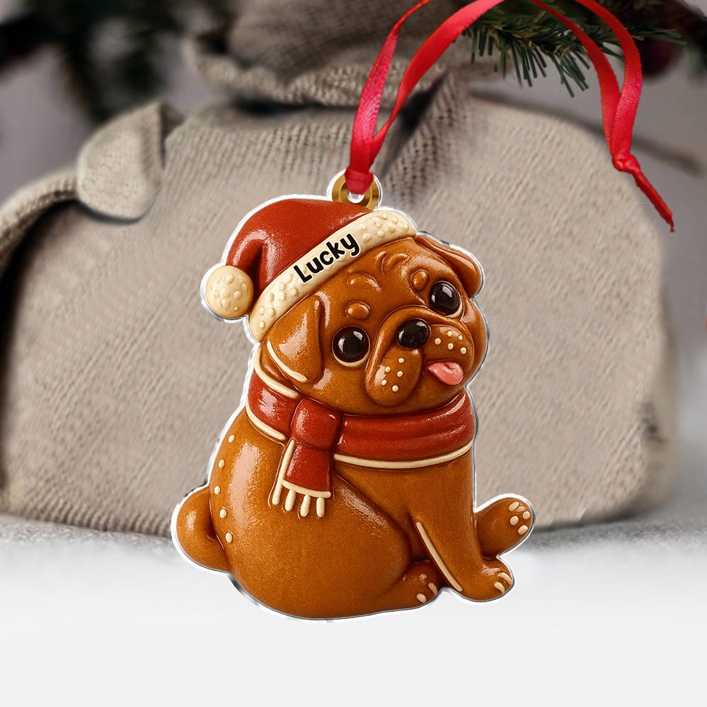 Gingerbread Pet Christmas - Personalized Dog Ornament
