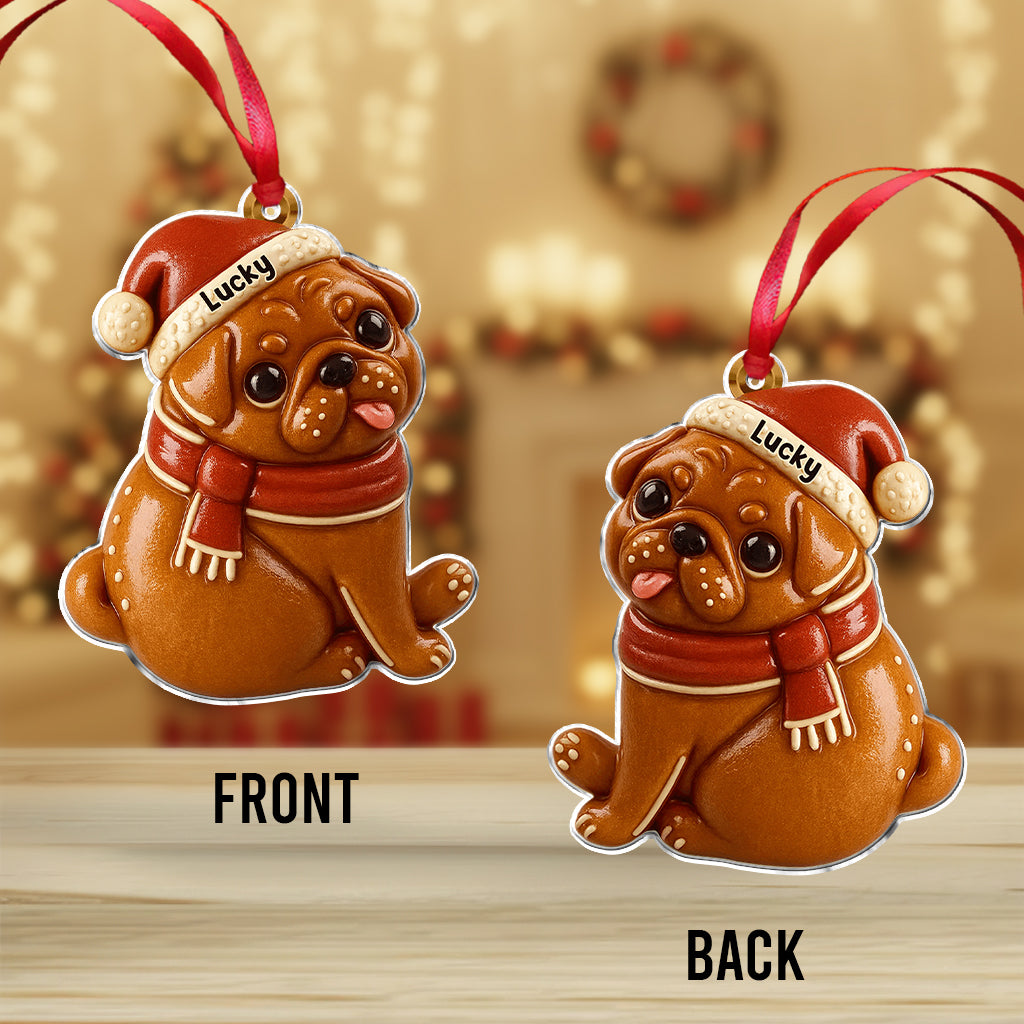 Gingerbread Pet Christmas - Personalized Dog Ornament