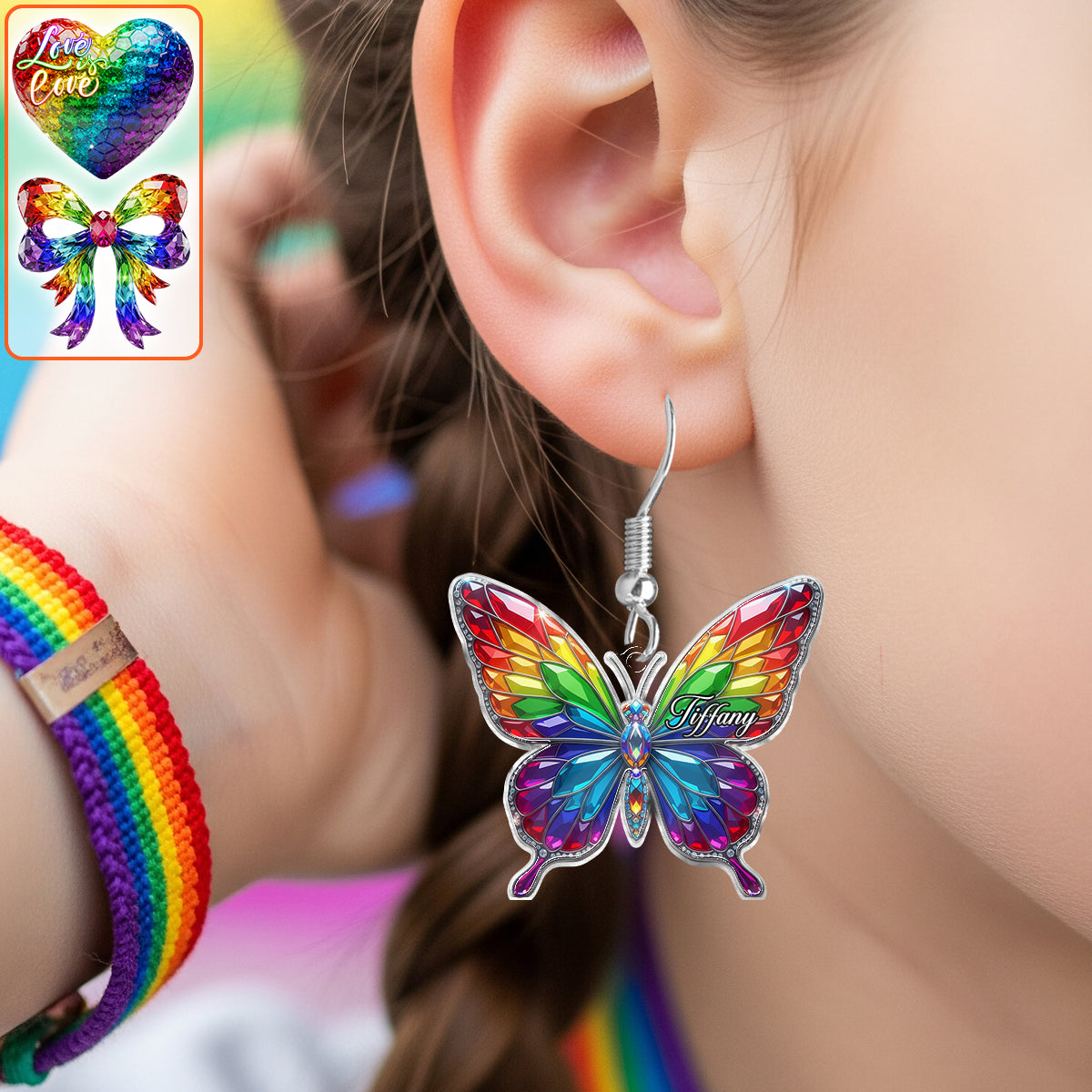 Love Is Love - Personalized LGBT Support Earrings