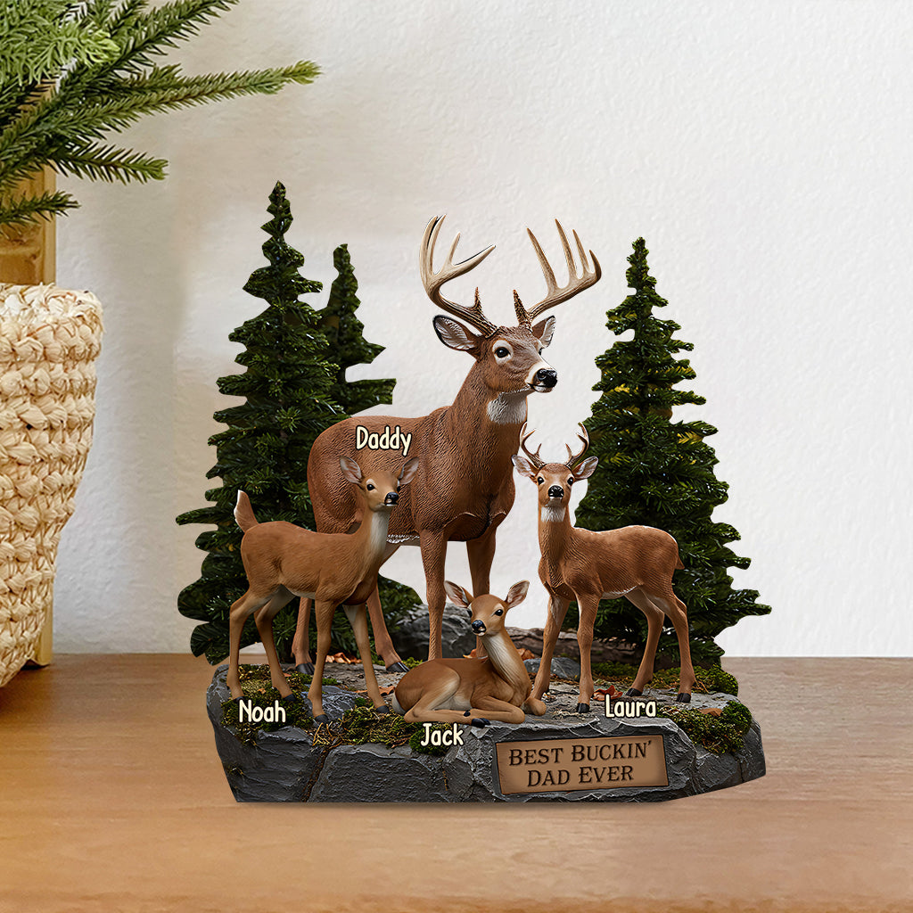 Best Buckin' Dad Ever - Personalized Hunting Custom Shaped Acrylic Plaque