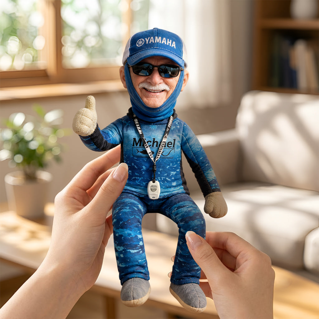 Any Photo - Personalized Fishing Posable Plush Doll