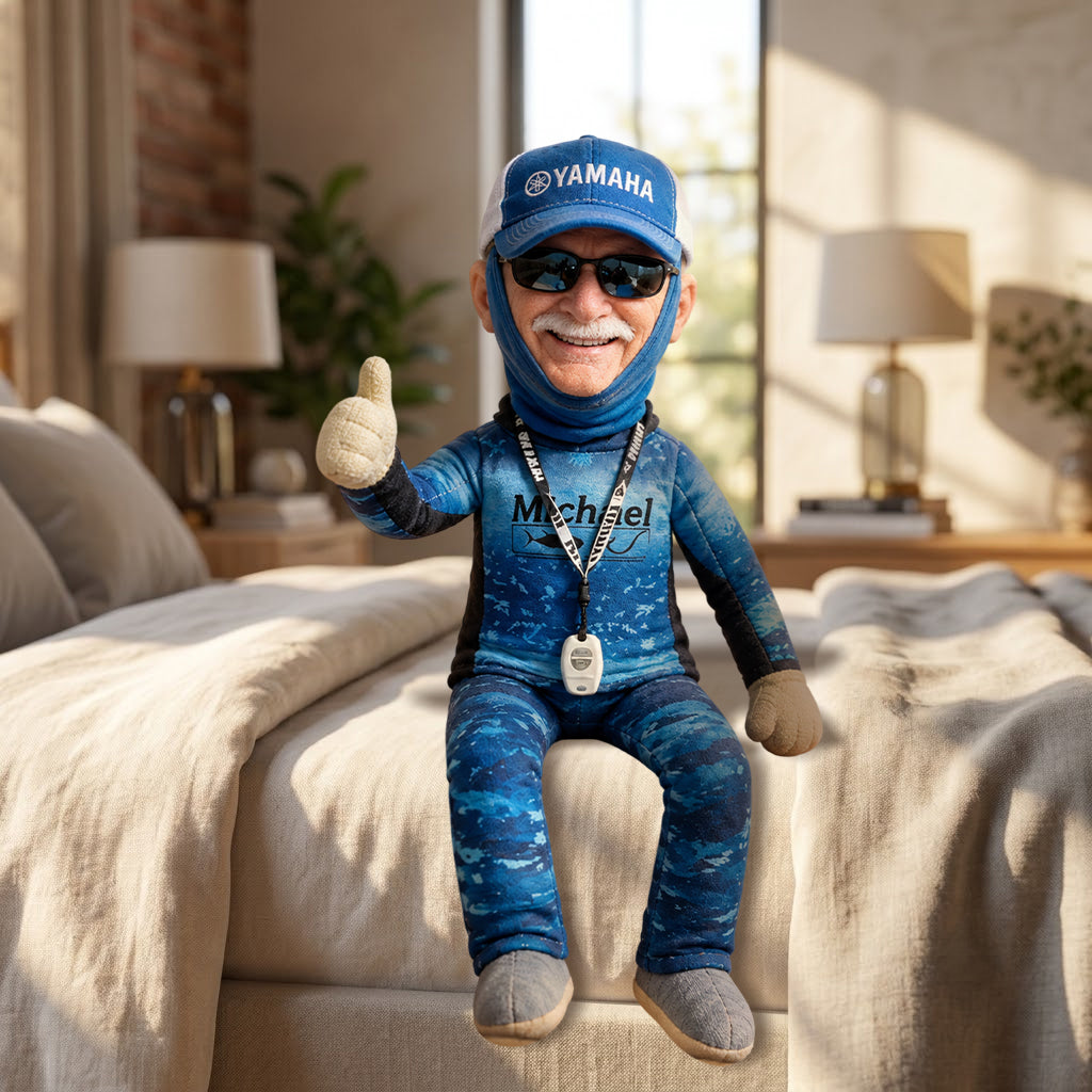 Any Photo - Personalized Fishing Posable Plush Doll