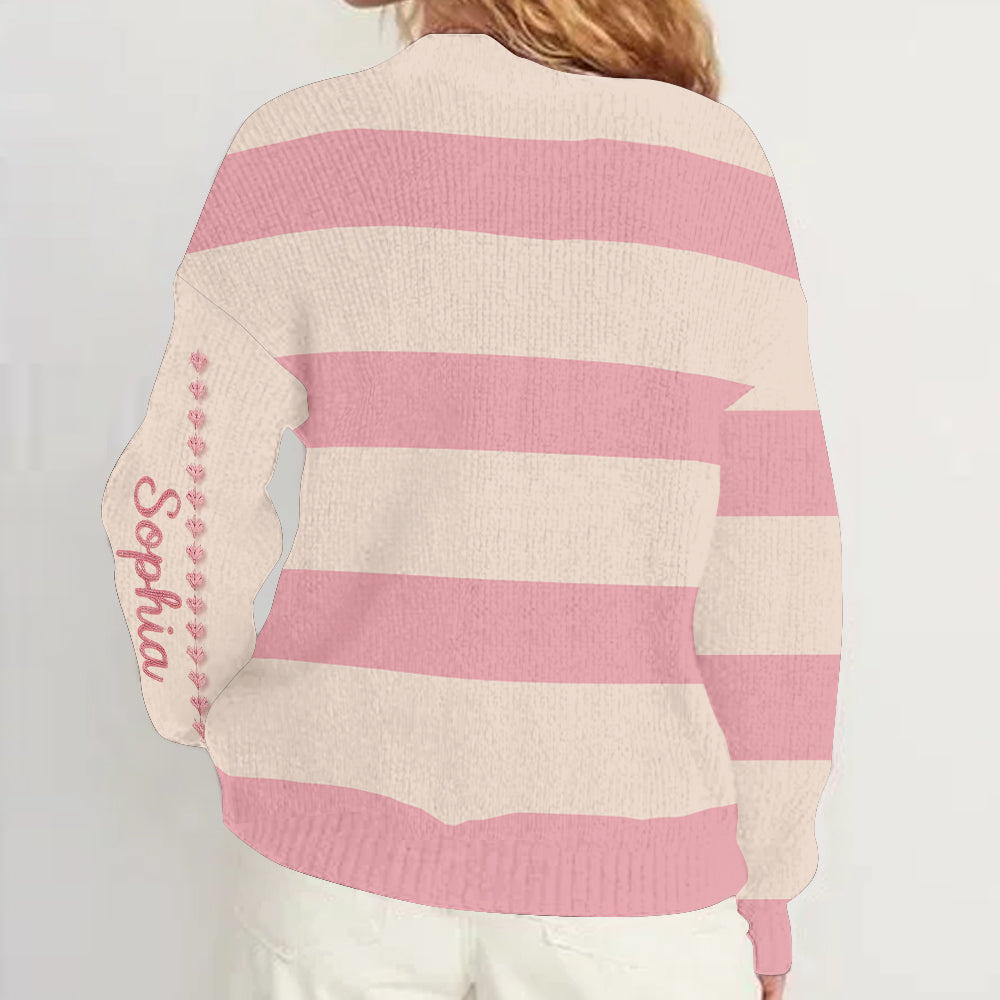 In October We Wear Pink - Personalized Breast Cancer Awareness Cardigan Sweater