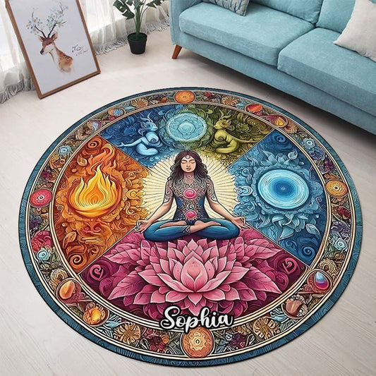 Meditation - Personalized Yoga Round Rug