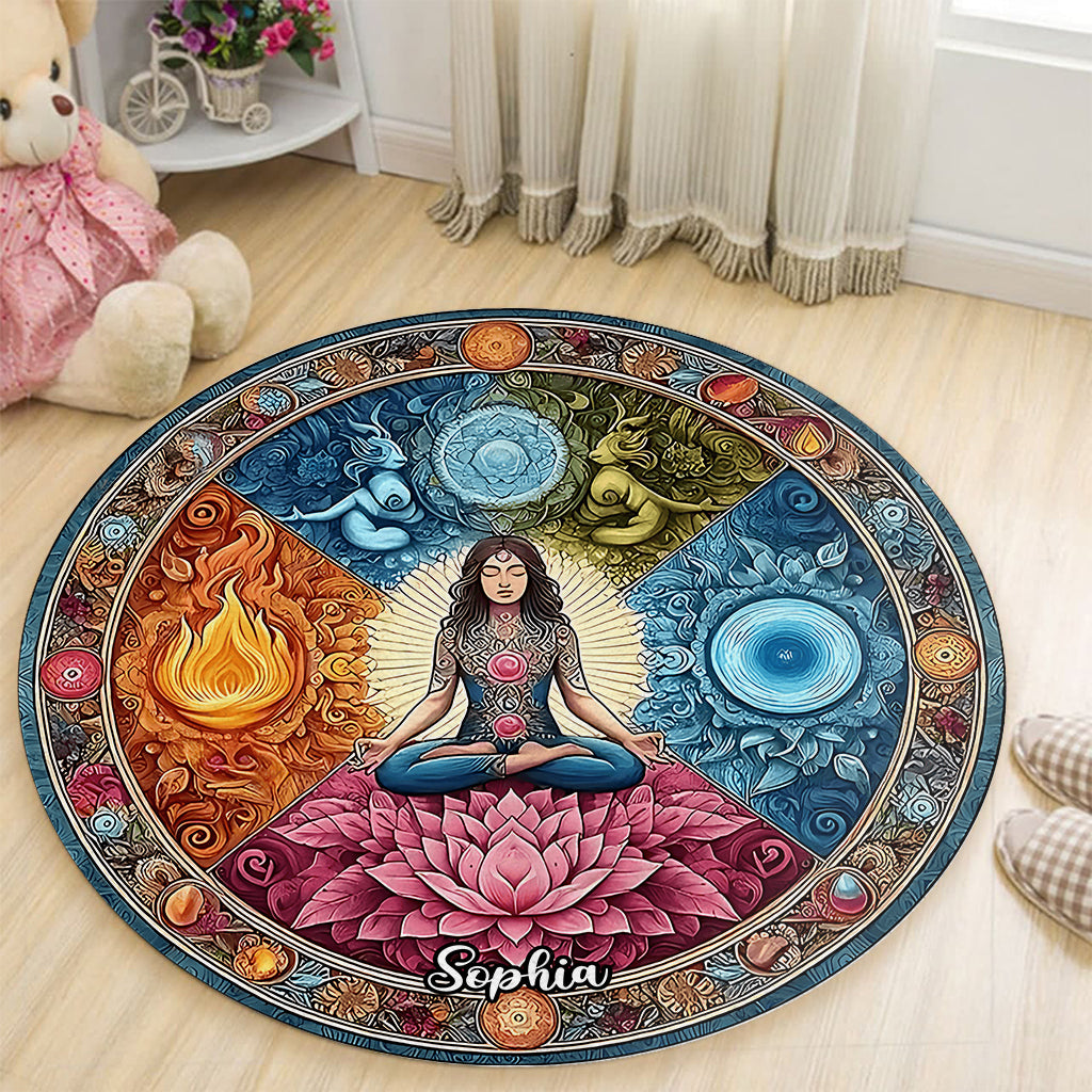 Meditation - Personalized Yoga Round Rug