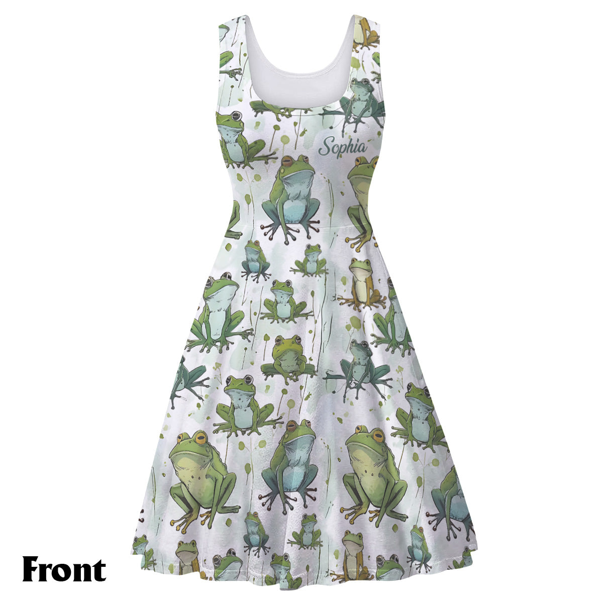 Love Frogs - Personalized Frog Sleeveless Dress