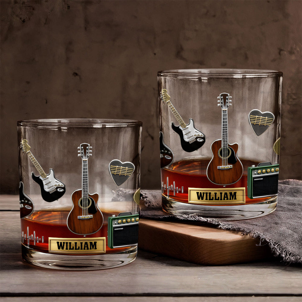 Love Guitars - Personalized Guitar Whiskey Glass