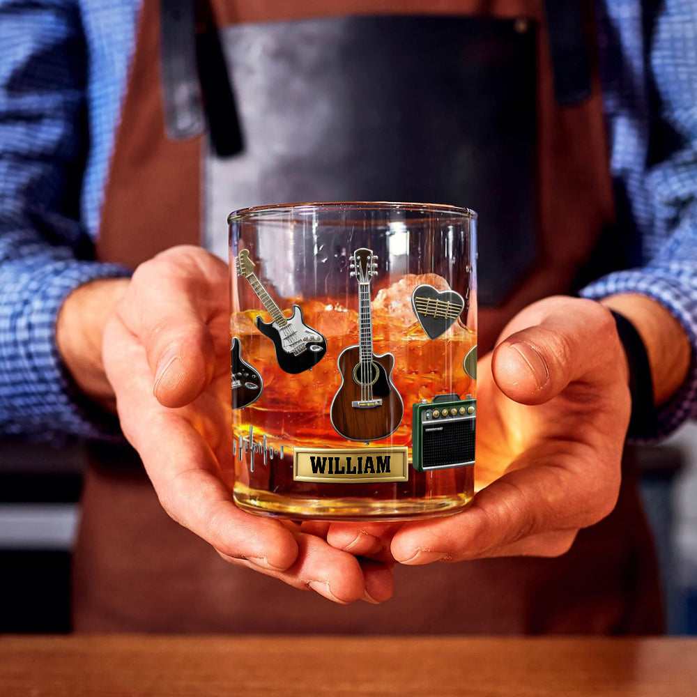 Love Guitars - Personalized Guitar Whiskey Glass