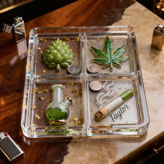 Green Magic Leaf - Personalized Weed Catch-All Tray