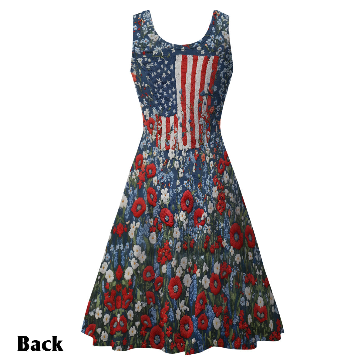 Red White and Feral - Personalized Independence Day/ 4th of July Sleeveless Dress