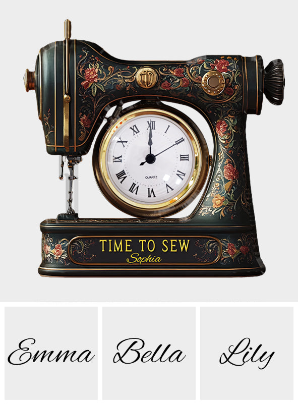 Time To Sew - Personalized Sewing Acrylic Clock Plaque