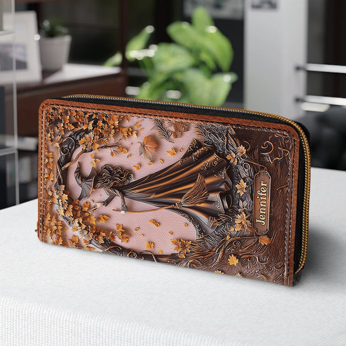 Beautiful Witch - Personalized Witch Leather Long Wallet