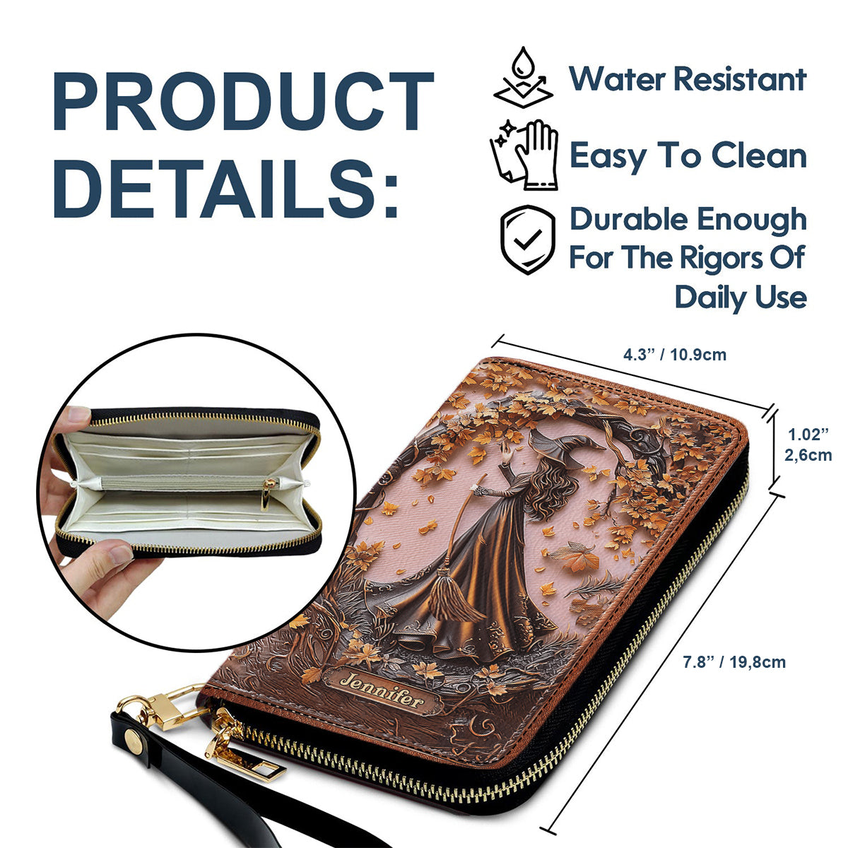 Beautiful Witch - Personalized Witch Leather Long Wallet