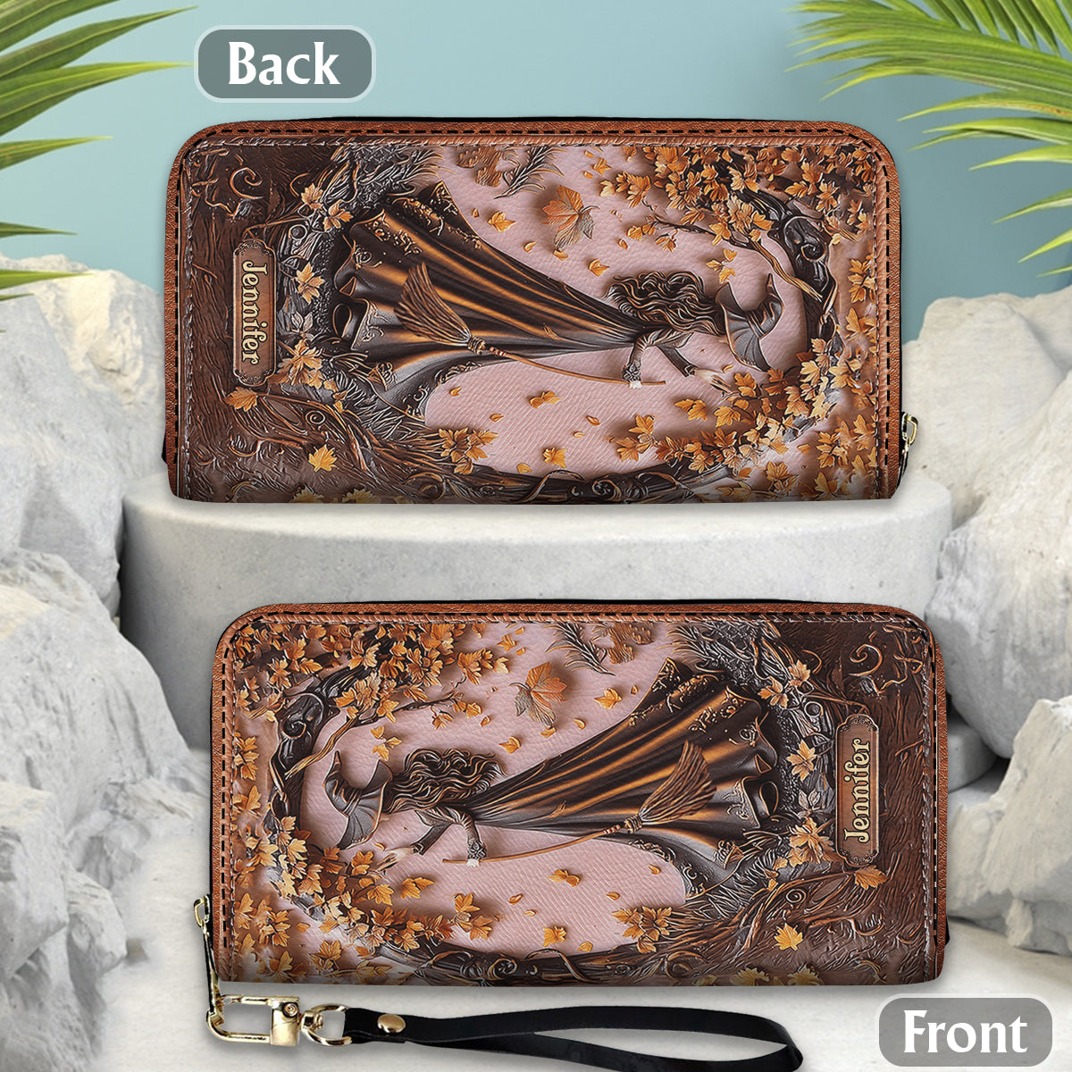 Beautiful Witch - Personalized Witch Leather Long Wallet