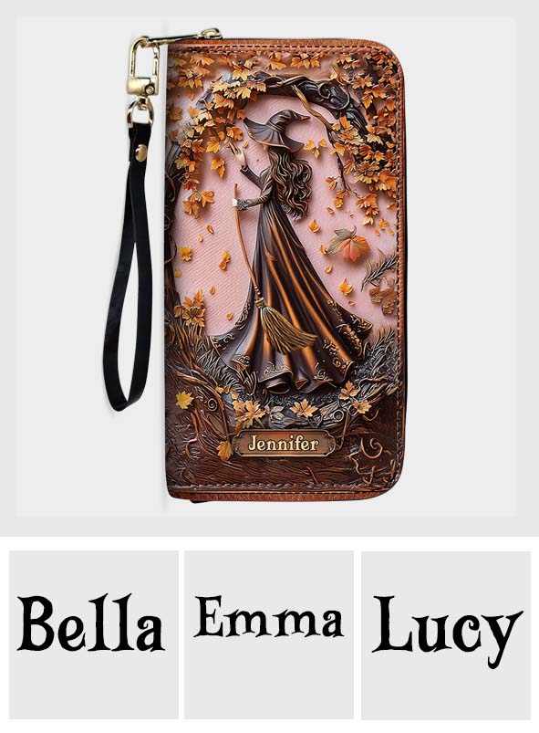 Beautiful Witch - Personalized Witch Leather Long Wallet