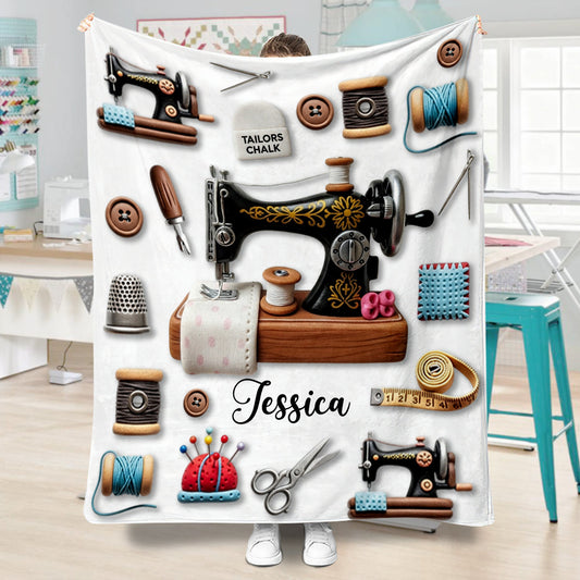 Stunning Sewing Machine - Personalized Sewing Blanket
